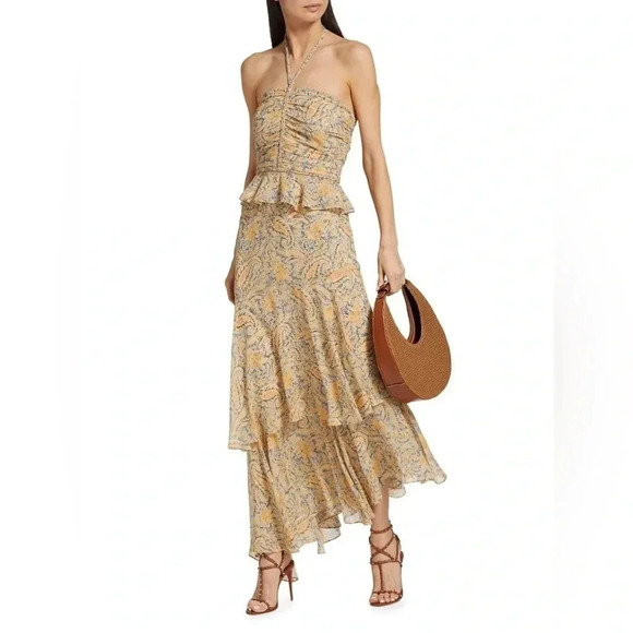 VERONICA BEARD Arienne Gathered Halterneck Top size 00 B992 - Picture 2 of 9